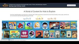 FreetimeUnlimited, Amazon, 30-days Free Trail, Cancel anytime, Starting at $2.99