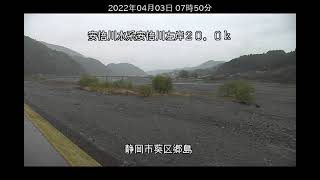 安倍川 郷島 ライブカメラ (2022/04/03) 定点観測 Abe River Live Camera