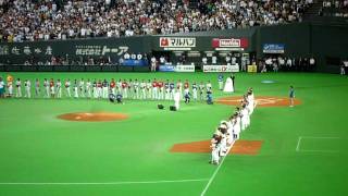 2009/7/24　札幌ドーム　オールスター　松山千春の国歌斉唱