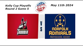 ECHL Game 5 Highlights  Adirondack Thunder vs  Norfolk Admirals   May 11, 2024