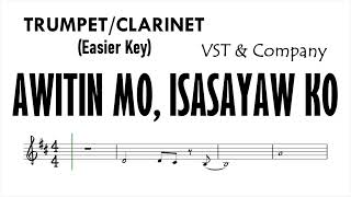 AWITIN MO, ISASAYAW KO Trumpet Clarinet Easier Key Sheet Music Backing Track Play Along Partitura