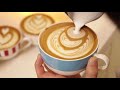 eng 꿀팁 라떼아트 6가지 튤립 응용패턴 latte art 6 tulip patterns