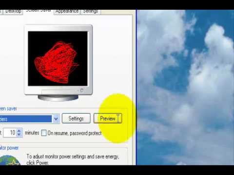 SET SCREEN SAVER IN WINDOWS XP SET SCREEN SAVER IN WINDOWS XP