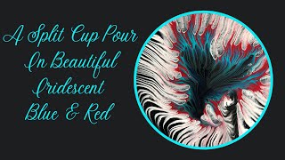 (#161)Beautiful Split Cup Acrylic Pour | In Beautiful Iridescent Colours | Stunning!