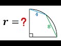 Can you find the radius of the quarter circle? #maths #math