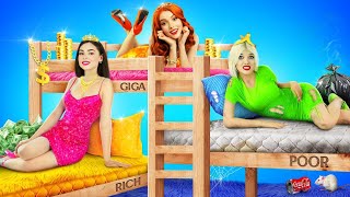 Poor vs Rich vs Giga Rich Secret Room | Extreme Room Makeover Ideas for Triplets by RATATA