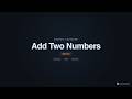 Add Two Numbers — Linked List Walkthrough Animated | LeetCode Solution