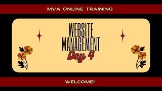 Website Management (Day 4) - MVA Online