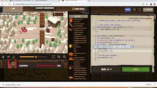 Cloudrip commander in javascript in code combat