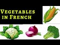 The vegetables names in french (Les légumes) English to French