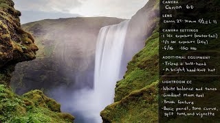 Skógafoss Waterfall: Processing in Lightroom and Photoshop