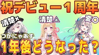 初配信後から1年。つかにゃあずはどう印象が変わったのか？【本阿弥あずさ/領国つかさ/ミーニャスコット/すぺしゃりて切り抜き】