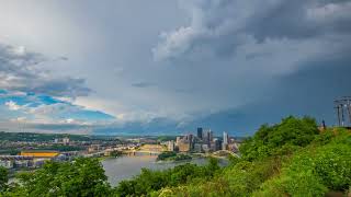 Timelapse of anti-crepuscular rays over Pittsburgh after a storm