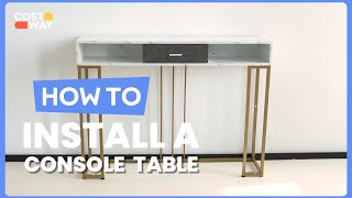 How to Install the 48 Inch 2-Tier Console Table with Drawer | JV10493 #costway #howto