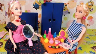 Barbie Girl Makeup with miniature  makeup items | toySchoolForKids