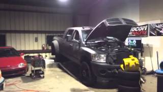 Mostly stock 6.7 Cummins ram on EFI Live being tuned at CompJLT Tuning in Victoria TX