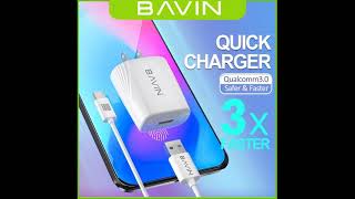 BAVIN PC586 QC3.0 Fast Charger Max Qualcomm USB Wall Charger for Micro / Type-C / Lightning