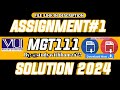 MGT111 Assignment No 1 Solution 2024 | MGT111 | MGT111 Assignment 1 2024 Solution | 2024 SOLUTION |