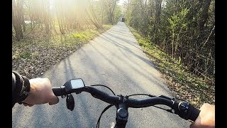 Mit dem Fahrrad von Laineck in die Stadt. (Bayreuth April 2019)