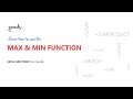 MAX & MIN Functions in Excel