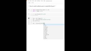 how to add multiple axes in a matplotlib figure object ? #matplotlib #python