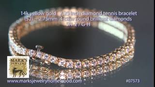 07573 14k YG Diamond Tennis bracelet