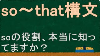 【表現解説】so～that構文