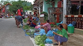 เลาะเซาะแซบ ตลาดเช้าบ้านน้อยหัวภู วังเวียง ของป่า กระรอก สปป.ลาวEP1