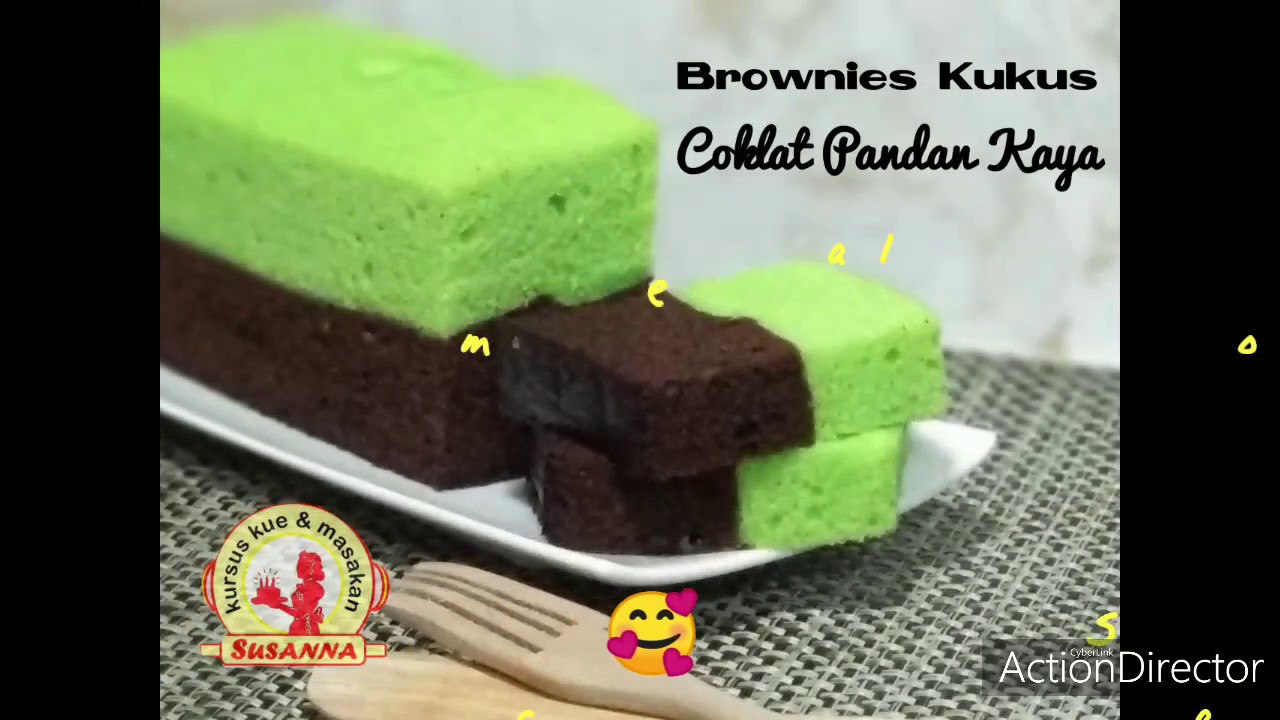 Cara Membuat Brownies Kukus Coklat Pandan Kaya - YouTube