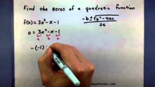 Pre-Calculus - Find the zeros of a quadratic function