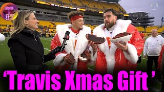 Travis Kelce \u0026 Mahomes WIN Christmas Red Velvet Cake after Chiefs wins over Steelers