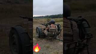 #Ukraine One of the rare videos of the ZPU 1 14 5mm anti aircraft gun in the service of the Ukrainia