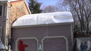 Removing Snow from Roof with Rope