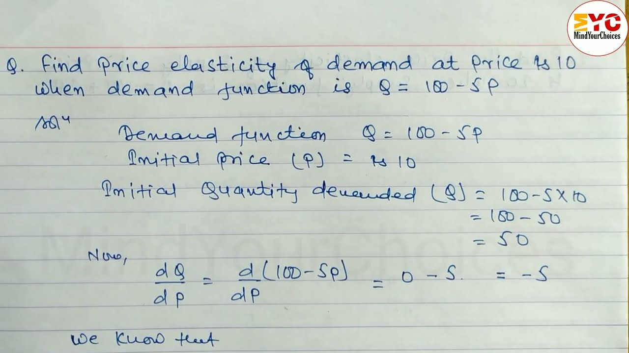 Find Price Elasticity Of Demand | Class 11 Economics Numericals ...