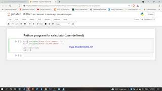 Python program for calculator | Addition,Subtraction,Multiplication,Division | take values from user