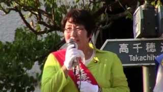 2013年7月10日　宮崎市・山形屋前での高橋ちづ子衆院議員の街頭演説