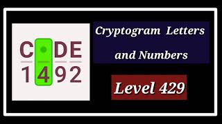 Cryptogram Level 429 Letters and Numbers