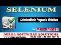 Selenium Basic Program in Webdriver