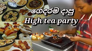 High tea|ගෙදරදීම දාපු high tea party එක🧡🍟🧀🥪🍞💛|7 high tea recipe ideas  @simplelifesrilanka