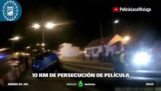 230706 #PolicíaLocalMálaga 🚔 Espectacular persecución coche robado 2 detenidos 📺La6ªN 20h