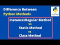 Python Instance vs Static vs Class Method Differences