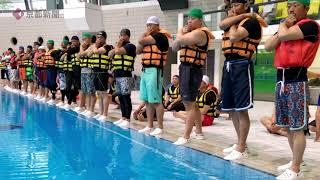 京都・保津川下りの船頭が水難救助の実技訓練　Practical training for boat rescuers on the Hozu River　京都保津川船隻救援人員的實踐培訓