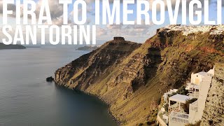 #23 Fira to Imerovigli and Skaros rock walk in Santorini island, Greece [4k 60fps]