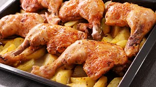 Pollo al Horno Asado con Patatas - Receta muy Fácil, Económica y Abundante