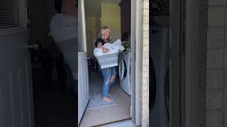 This collapsable laundry basket is so convenient!