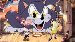 O BONECO CABEÇA DE XÍCARA ENFRENTOU O CHEFÃO GATO GIGANTE!! - Cuphead