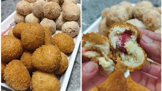 pritong tinapay na madaling ibinta at Malaki ang kita 1/2 kilo recipe ng CHEESE HOTDOG DONUT BALLS