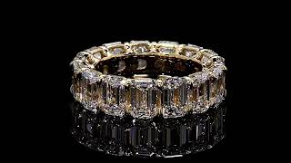 Jean Dousset - Olivia North South Emerald Cut Lab Diamond Eternity Band, 11.50 Carats