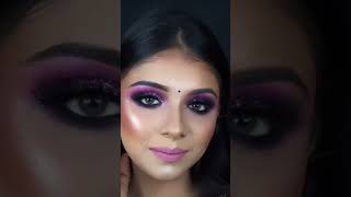 unique purple eye with glitter ❤️❤️natural base makeup