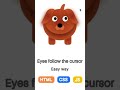 Eyes Follow the Cursor 👀🐶 Using JavaScript, HTML & CSS 🔥 #shorts